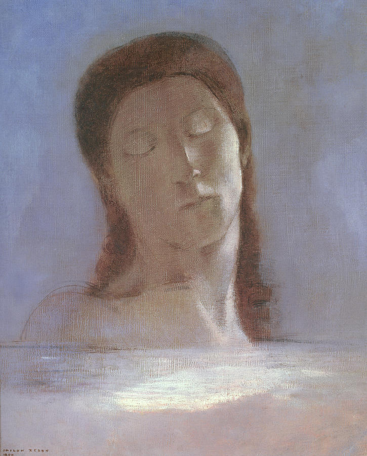 The Closed Eyes, 1890 Painting by Odilon Redon