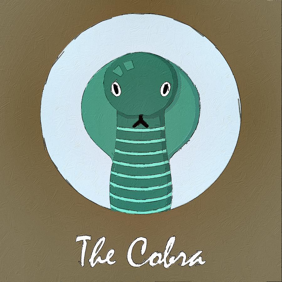 Cobra Painting - The Cobra Cute Portrait by Florian Rodarte