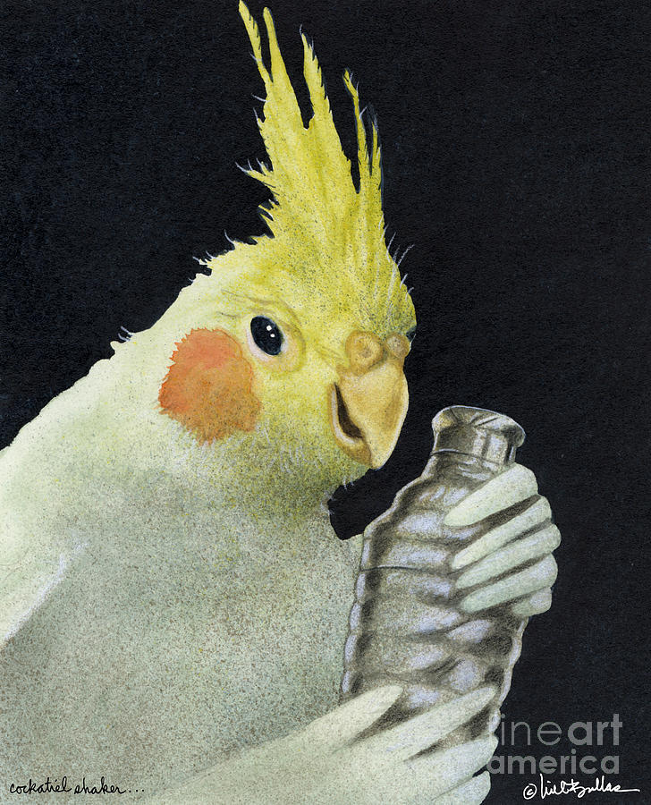 Cocktail Painting - The Cockatiel Shaker... by Will Bullas