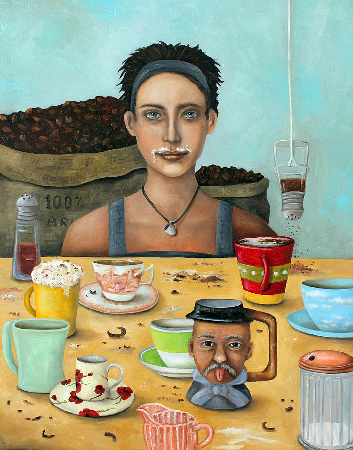 The Coffee Addict brighter Painting by Leah Saulnier The Painting Maniac