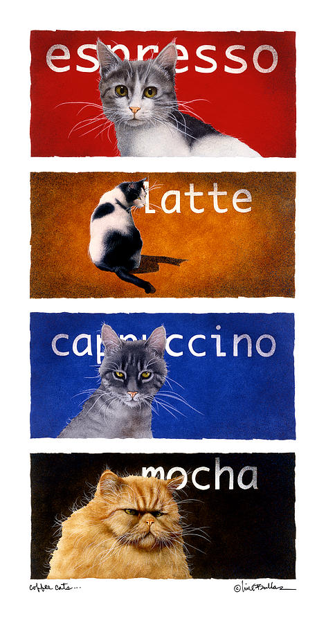 The Coffee Cats... Painting by Will Bullas
