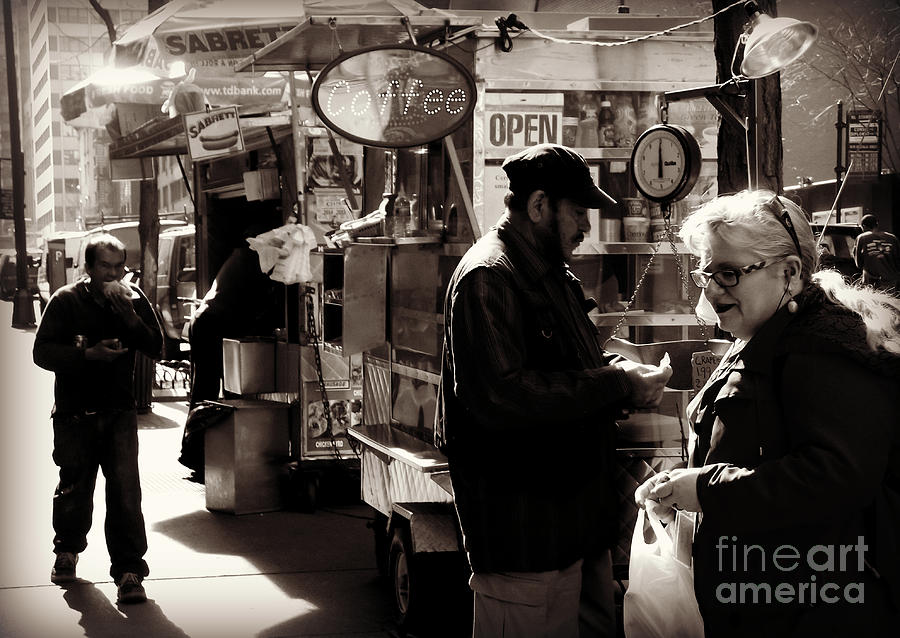 New York City Photograph - The Coffee Seller - Street Vendor by Miriam Danar