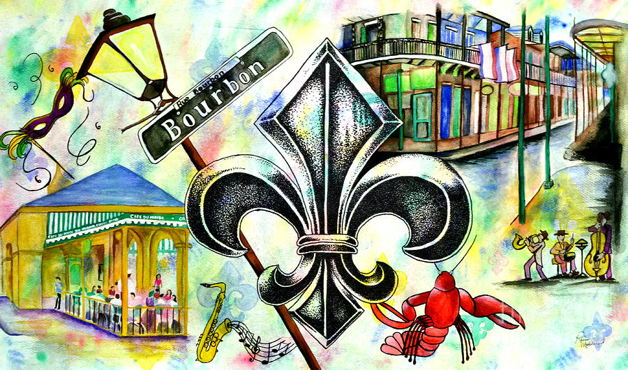 New Orleans Mixed Media - The Color of Bourbon by Rosetta Medders
