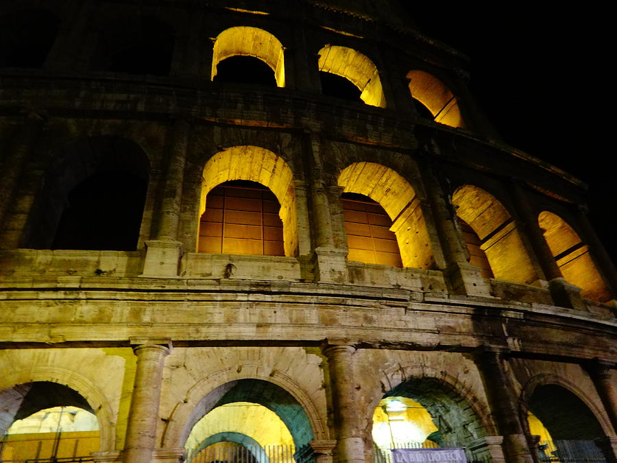 The Colosseum at Night Photograph by Alan Lakin