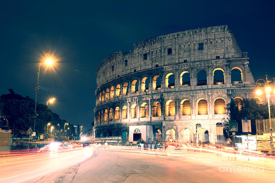 The colosseum at night Photograph by Matteo Colombo