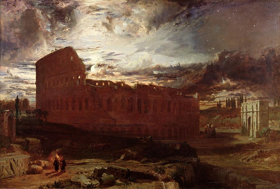 Landscape Painting - The Colosseum, Rome, 1860 by Frederick Lee Bridell