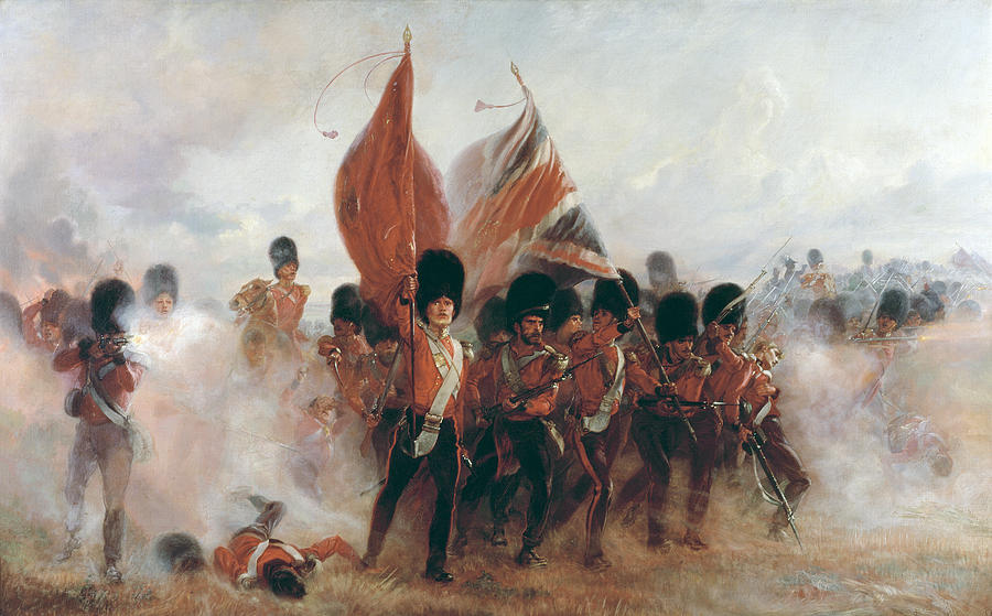 The Colors Advance Of The Scots Guards At The Alma Painting by Lady ...