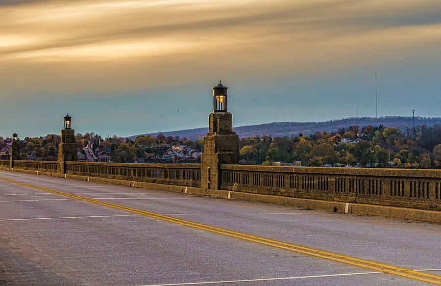 The Columbia-Wrightsville Bridge at Sunset During Fall Photograph by Beth Venner