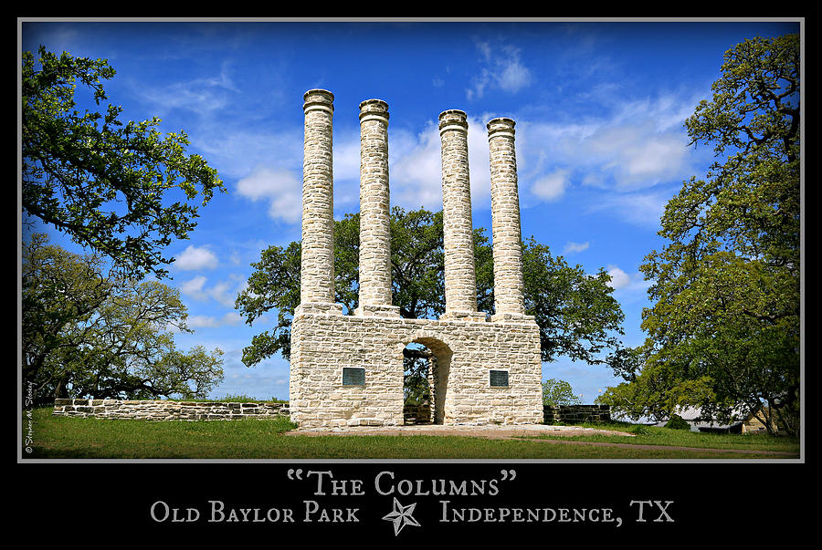The Columns of Old Baylor at Independence -- Color Poster Photograph by Stephen Stookey