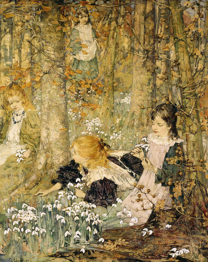 The Coming Of Spring, 1899 Painting by Edward Atkinson Hornel - Fine ...