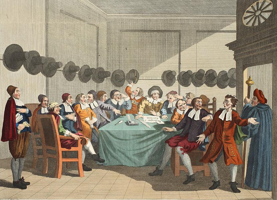 Hat Drawing - The Committee, From Hudibras By Samuel by William Hogarth
