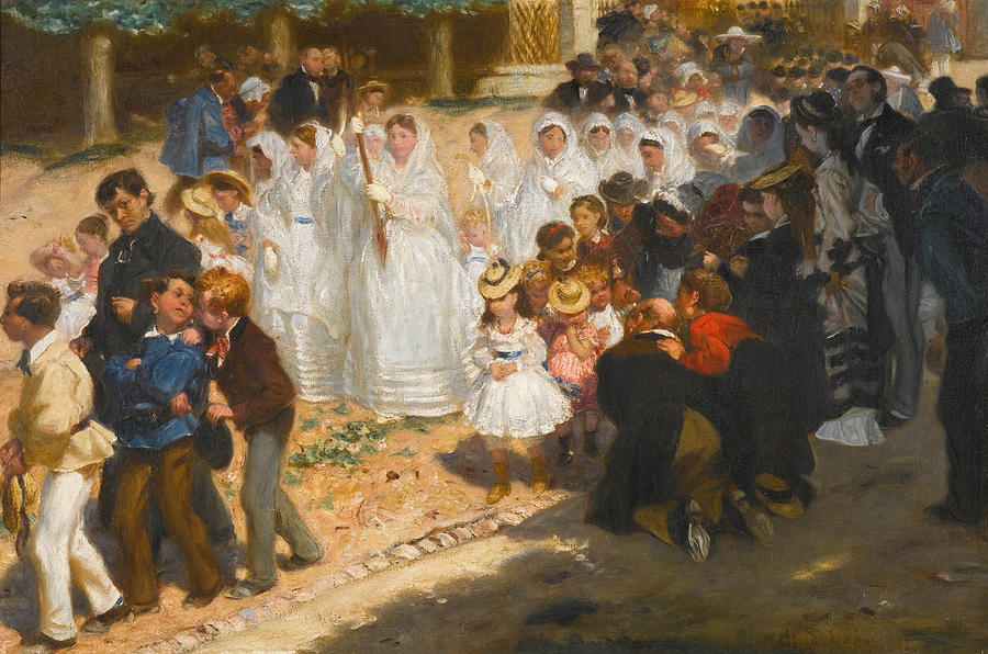 The communicants Painting by Alfred Dehodencq