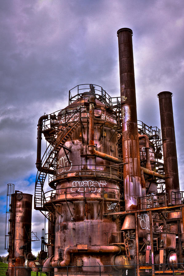 Seattle Photograph - The Compressor Building at Gasworks Park - Seattle Washington by David Patterson