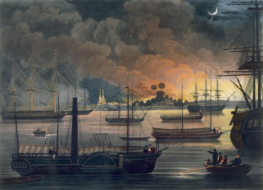 The Conflagration Of Dalla Drawing by Joseph Moore