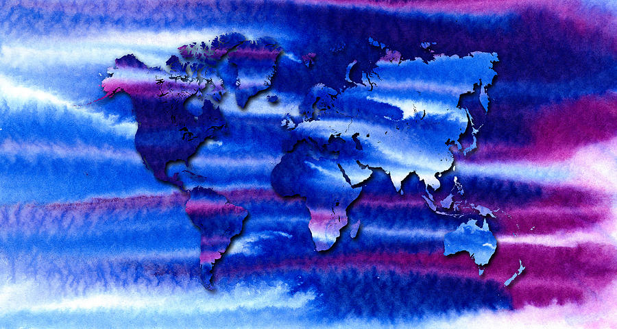 The Congregation World Map Painting by Hakon Soreide