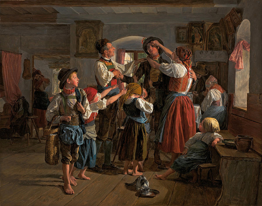 The Conscripts Farewell Painting by Ferdinand Georg Waldmueller
