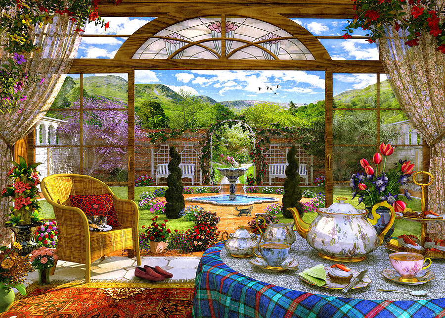 Flower Painting - The Conservatory by MGL Meiklejohn Graphics Licensing