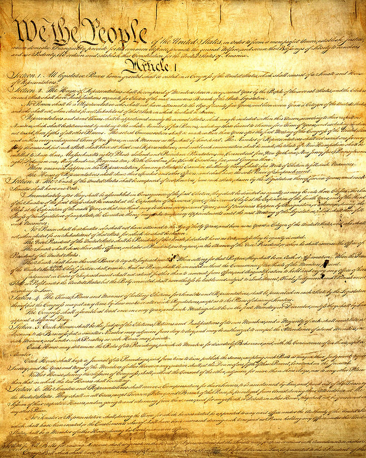 Constitution Mixed Media - The Constitution of the United States of America by Design Turnpike