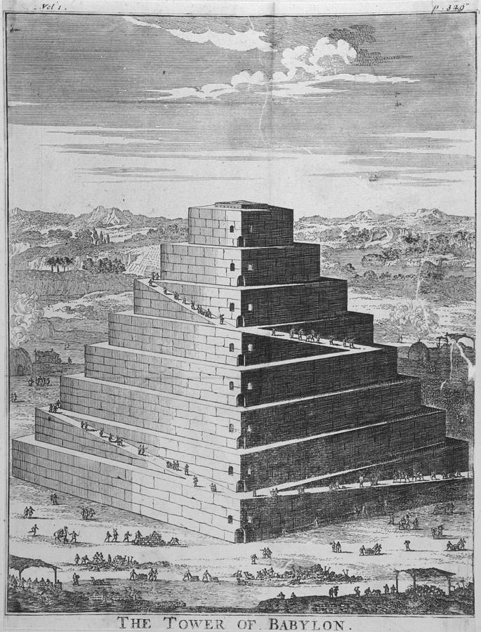 The Construction Of The Tower Of Babel Drawing by Mary Evans Picture ...