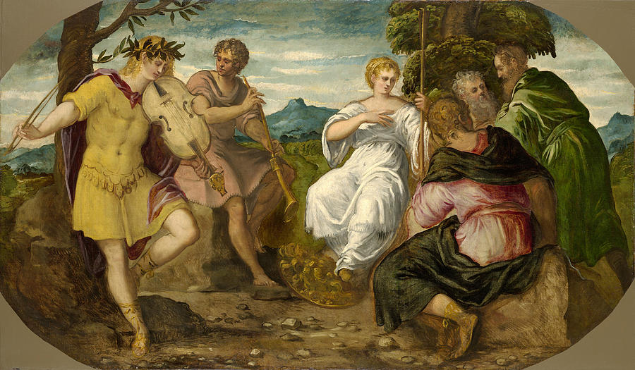 The Contest Between Apollo and Marsyas Painting by Tintoretto