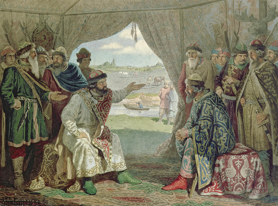 Tent Photograph - The Convention Of Princes With Grand Duke Vladimir Monomakh II 1053-1125 At Dolob In 1103, 1880 Wc by Aleksei Danilovich Kivshenko