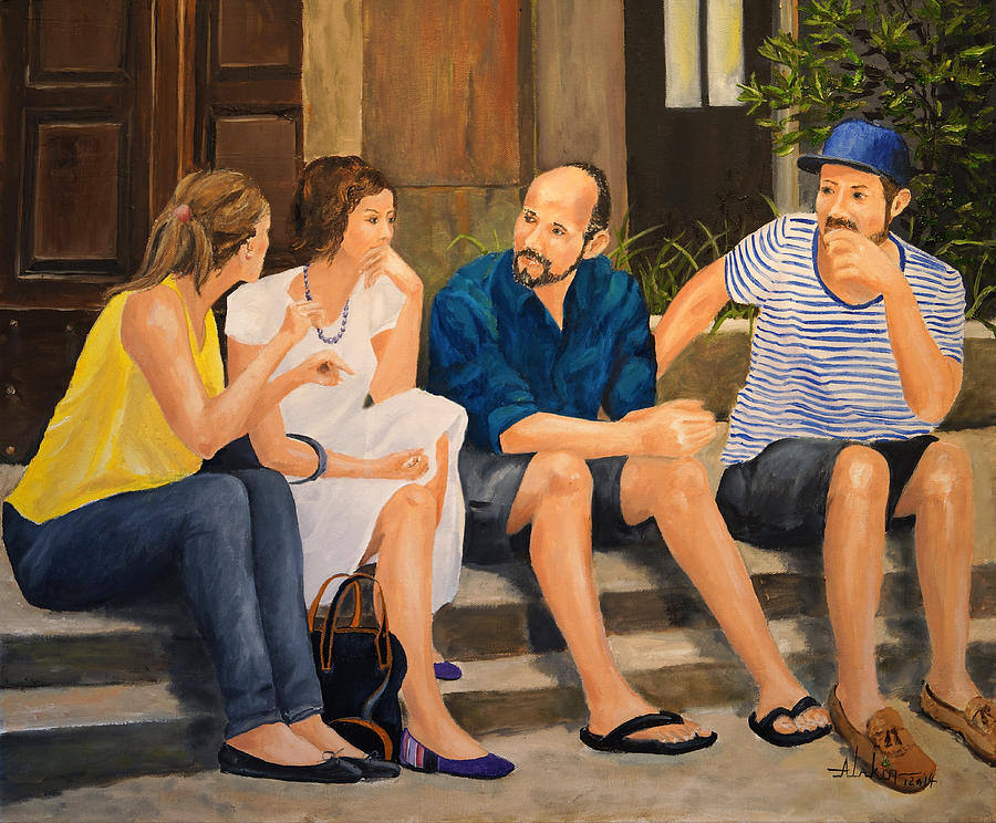 The Conversation Painting by Alan Lakin