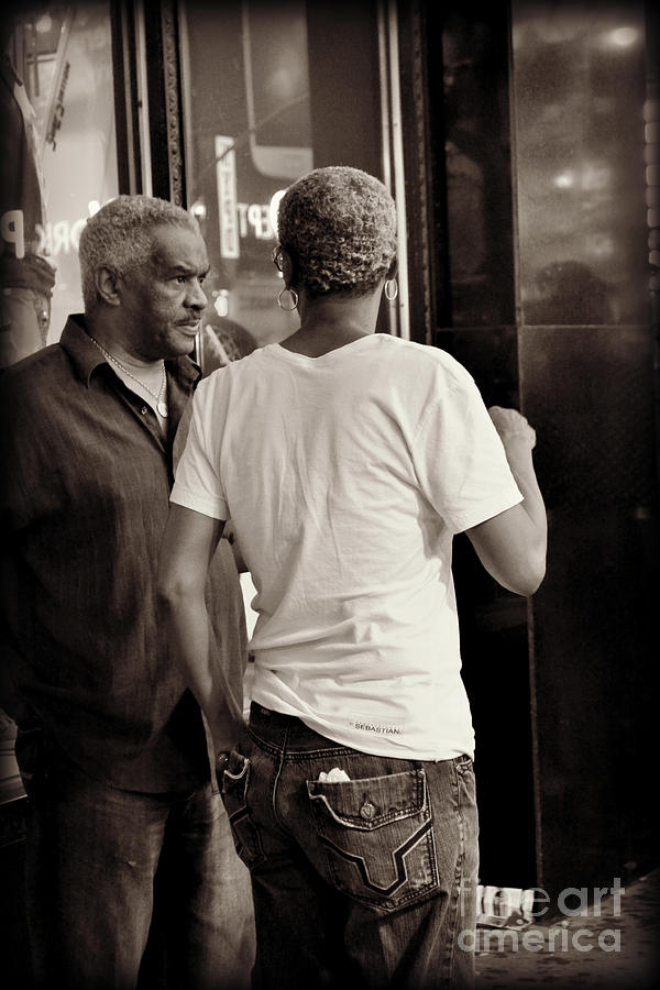 The Conversation - Times Square - New York Photograph by Miriam Danar