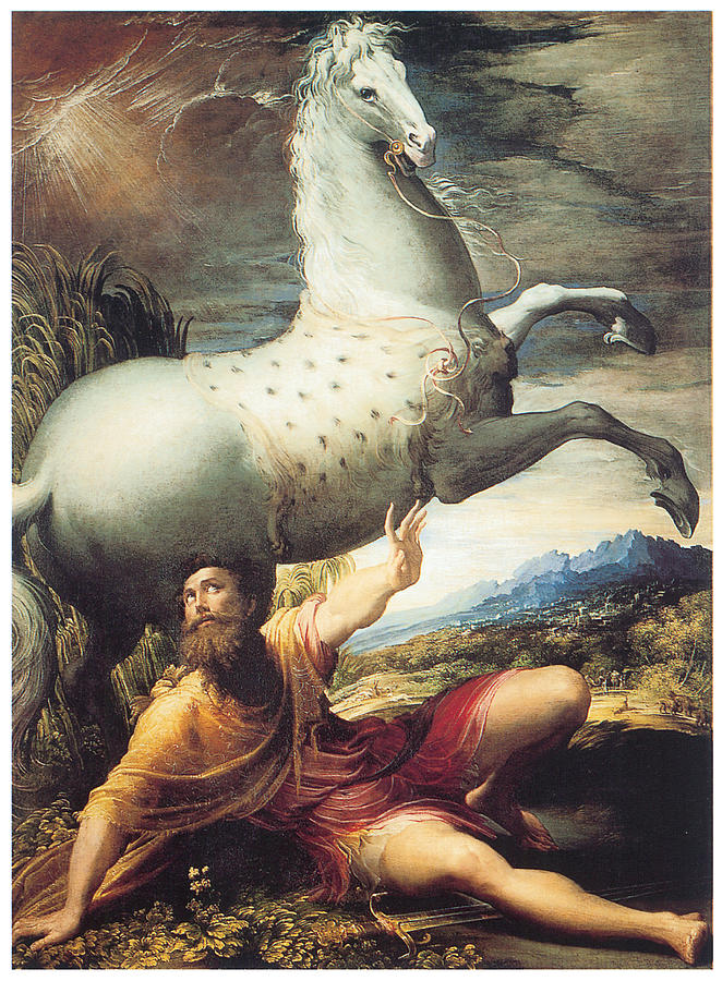Parmigianino Painting - The Conversion of Paul by Parmigianino
