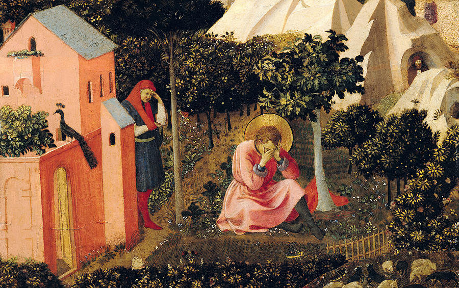 Fra Angelico Painting - The Conversion of Saint Augustine by Fra Angelico