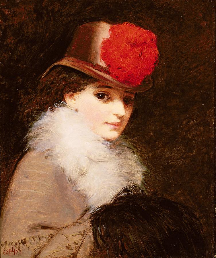 Hat Painting - The Coquette, 1863 by James Hayllar