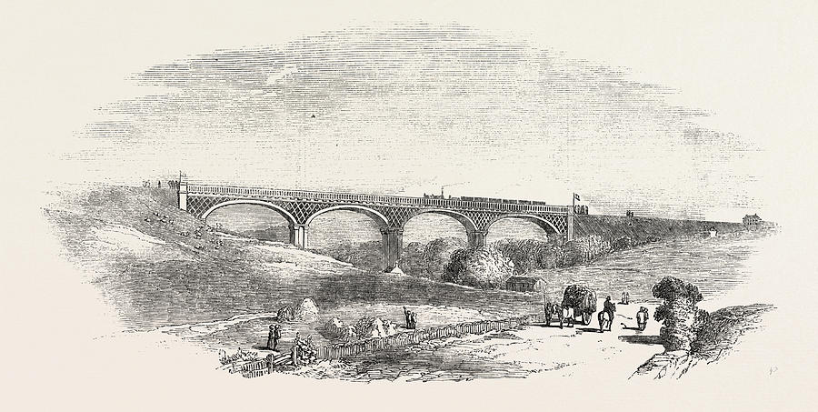 Transportation Drawing - The Cork And Bandon Railway, The Chetwood Viaduct by Irish School