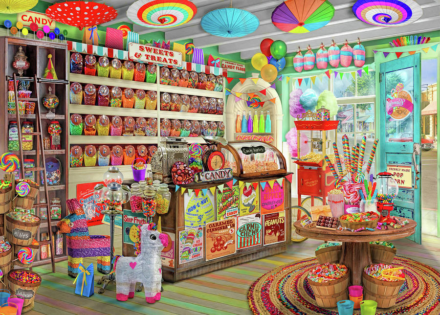 The Corner Candy Store Painting by MGL Meiklejohn Graphics Licensing