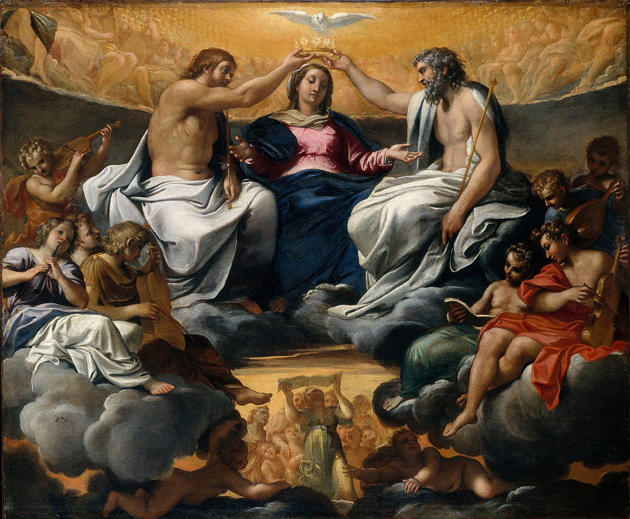 Annibale Carracci Painting - The Coronation of the Virgin by Annibale Carracci
