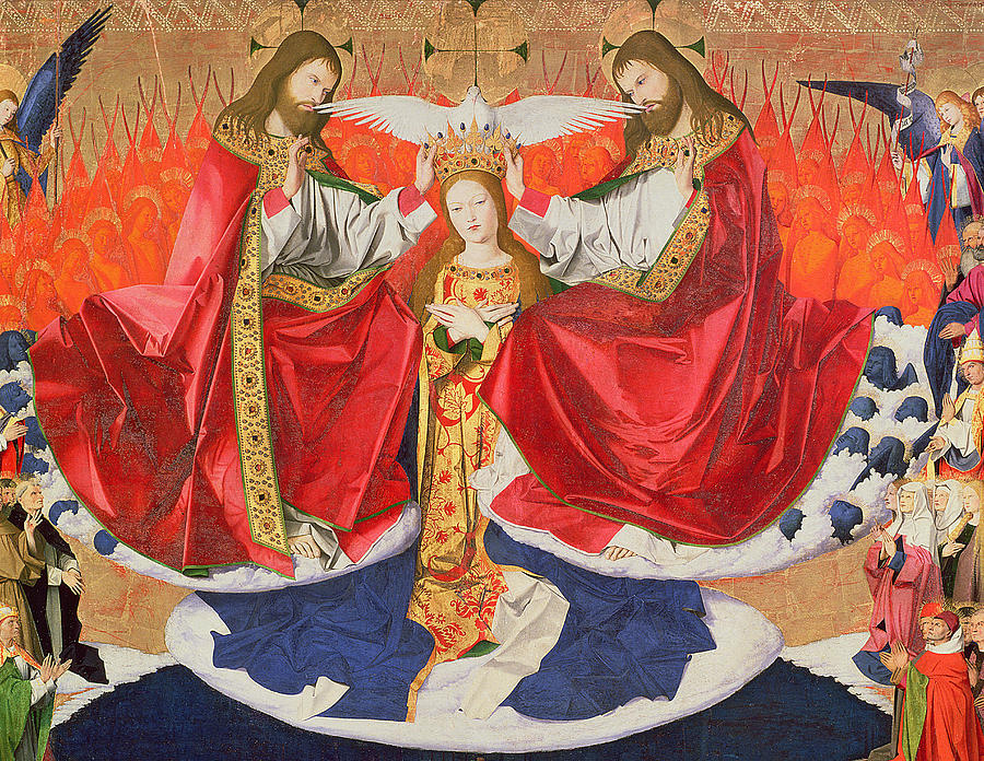 Madonna Painting - The Coronation Of The Virgin by Enguerrand Quarton