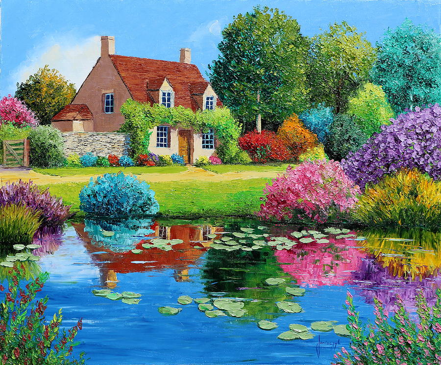 Flower Painting - The cottage by Jean-Marc JANIACZYK
