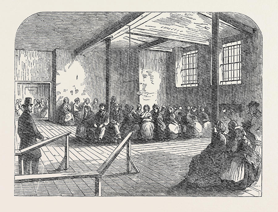 The Cotton Famine Waiting Room At The District Provident Drawing by ...