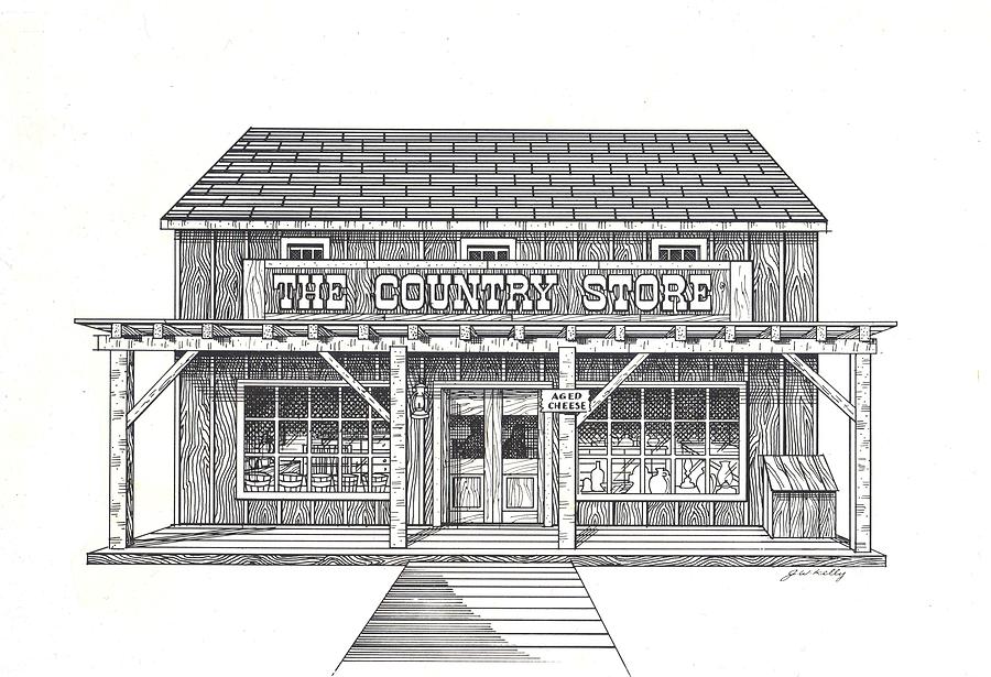 The Country Store Drawing by J W Kelly