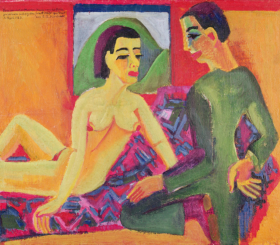 The Couple, 1923 Oil On Canvas Photograph by Ernst Ludwig Kirchner
