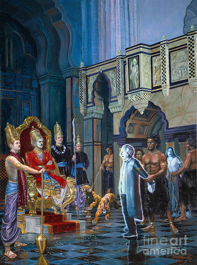 The court of Yamaraja Painting by Dominique Amendola