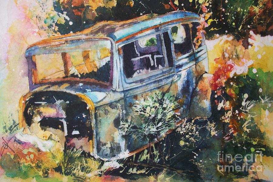 The Courting Car Painting by Carol Losinski Naylor