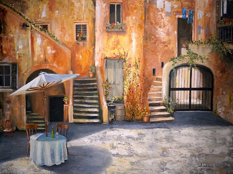The Courtyard Painting by Alan Lakin