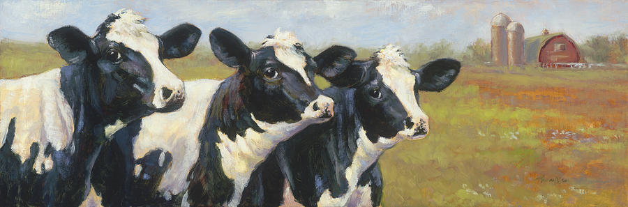 Cow Painting - The Cow Girls by Tracie Thompson