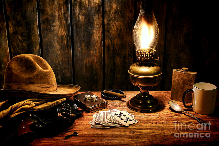 Vintage Photograph - The Cowboy Nightstand by Olivier Le Queinec