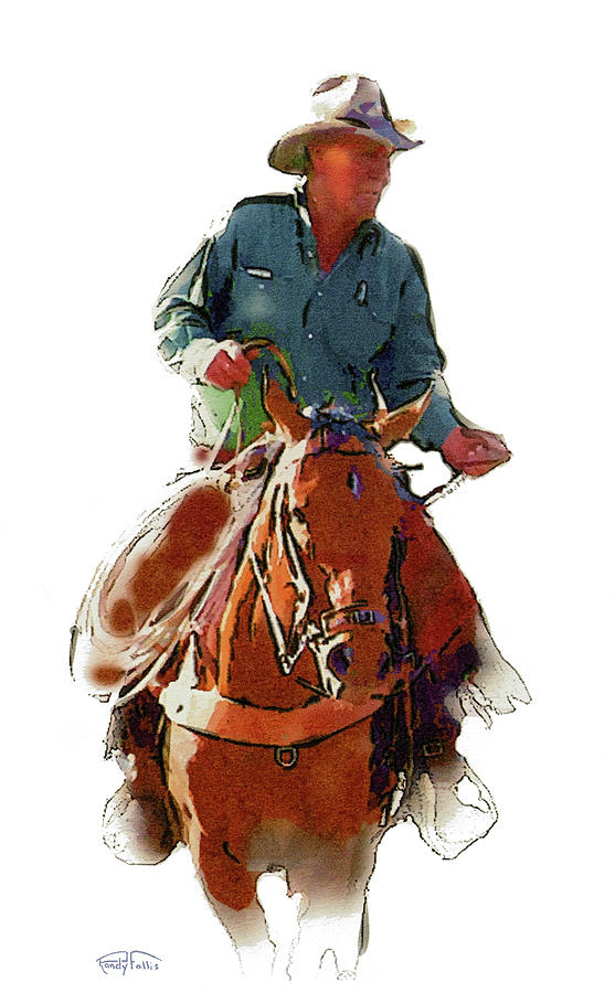 Horse Digital Art - The Cowboy by Randy Follis