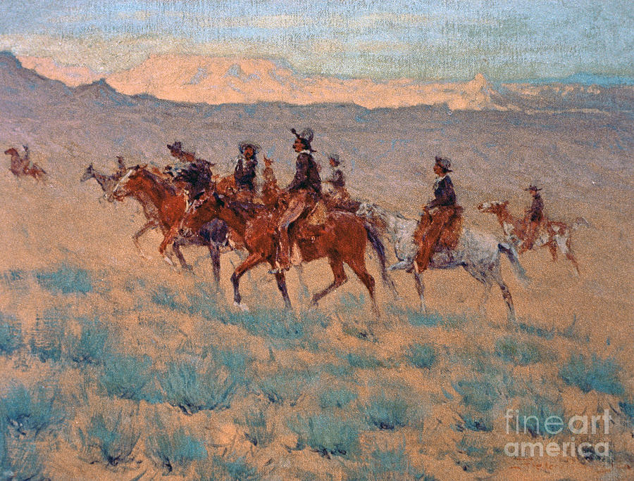 The Cowpunchers by Frederic Remington Painting by Frederic Remington