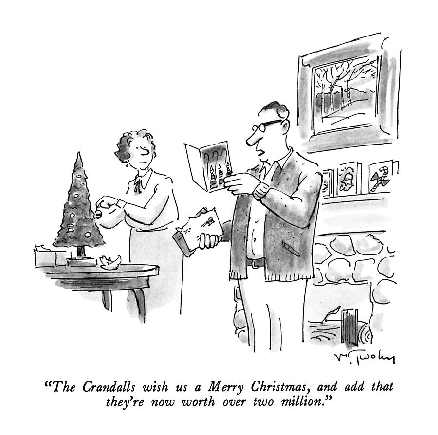The Crandalls Wish Us A Merry Christmas Drawing by Mike Twohy