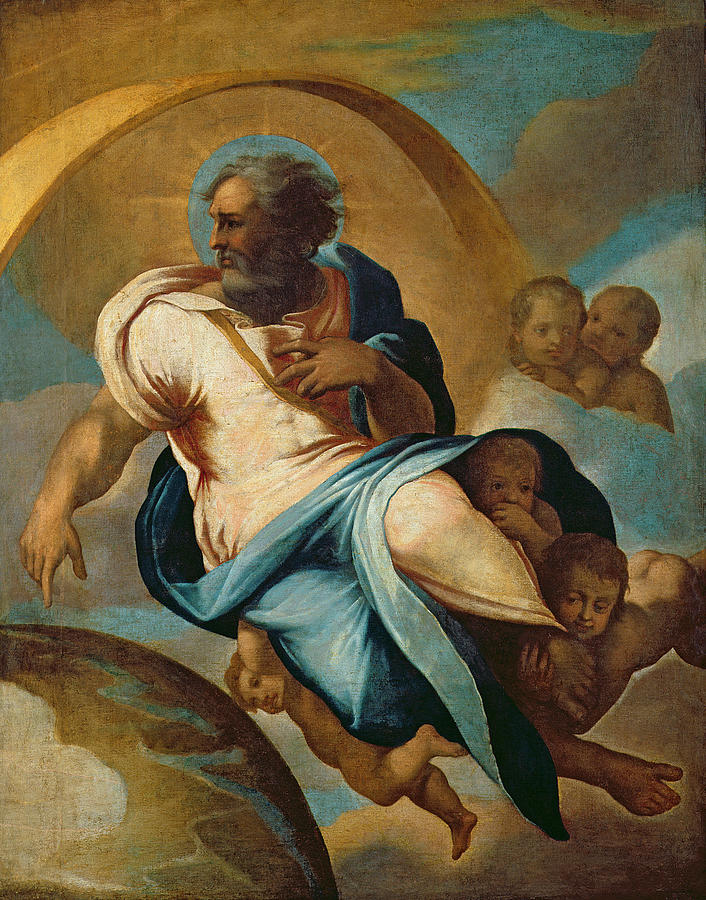 Genesis Photograph - The Creation Of The World Oil On Canvas by Eustache Le Sueur