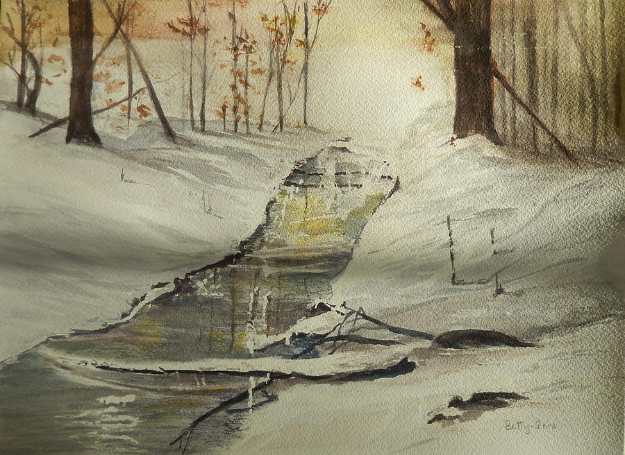The Creek in Winter Painting by Betty-Anne McDonald