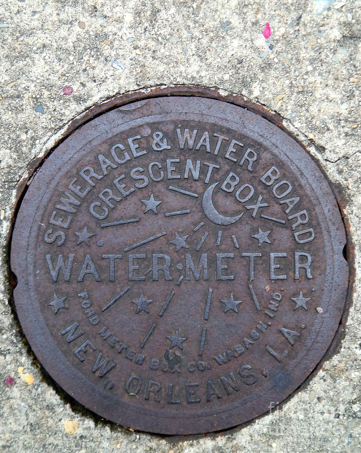 New Orleans Crescent Box Water Meter Cover In Louisiana Photograph