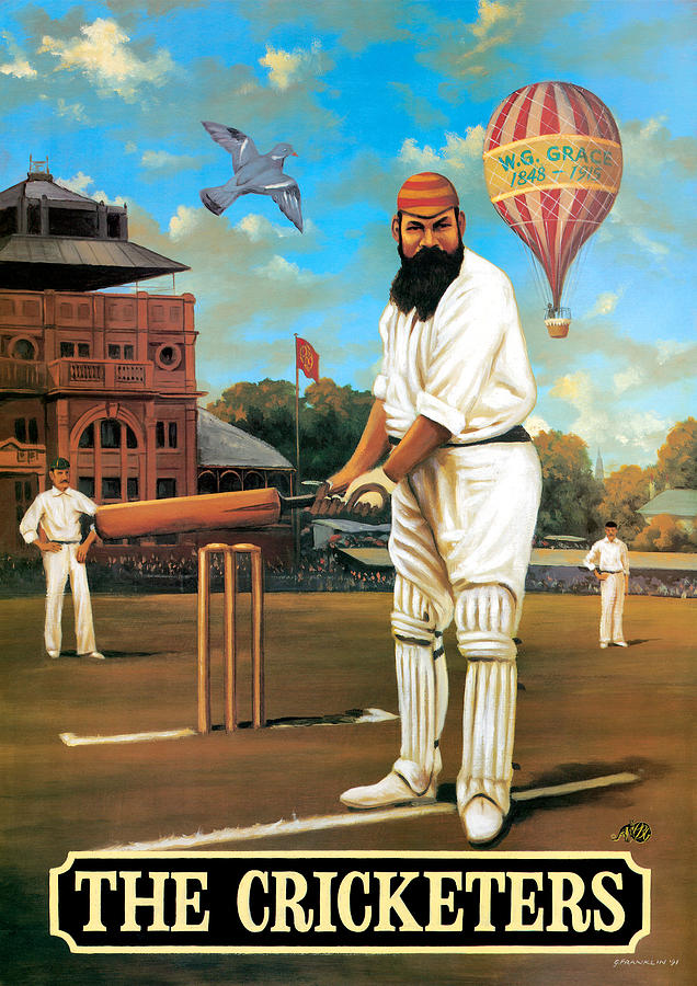 The Cricketers Painting by MGL Meiklejohn Graphics Licensing